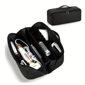 TEMU 헤어 도구 정리함, 헤어드레싱 도구 여행용 가방, 휴대용 여성 헤어 액세서리 보관 가방, 패션 정리함, 내구성 있는 지퍼 잠금, 컬링 아이언, 헤어 드라이어, 디퓨저 및 브러시 보관에 완벽, 여성 여행 필수품. (가방만)