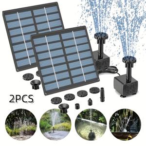 TEMU 6가지 다양한 노즐이 특징인 이중 태양광 분수 펌프 - 새 목욕통, 정원, 연못, 수영장 및 야외 공간에 적합, 튼튼한 플라스틱 재질, 간편한 조립, 태양열 에너지로 작동, 배터리 불필요, 새 목욕통에 적합