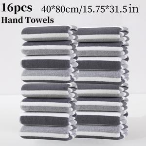 TEMU 16개 세트 와이드 타월, 40-80cm, 코랄과 마이크로파이버 혼방으로 제작, 탁월한 흡수력, 빠른 건조, 부드러움, 편안함, 가벼운 특성. 홈 및 야외 피트니스 사용에 이상적|수건