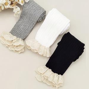 TEMU 3팩 여아용 달콤하고 귀여운 레이스 트림 카프리 레깅스, 스커트와 함께 매치하기 완벽