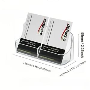 TEMU 싱글 레이어 수직 투 그리드 명함 홀더, 명함 보관함, 투명 아크릴 멤버십 카드 은행 명함 박스