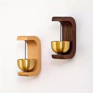 TEMU 1개/2개 자석 초인종 및 풍경 - 천연 나무 재질, 접착식 뒷면, 무선 초인종, 원목 초인종, 현관 장식, 전원 불필요 가정 장식, 클래식하고 우아한 침실 현관 크리스마스 장식