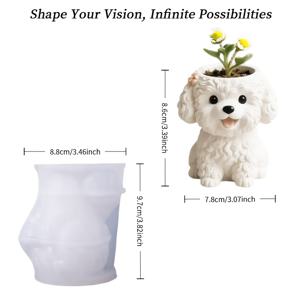 TEMU 프랑스 스타일 화분 모양의 실리콘 몰드. 사실적인 얼굴 특징과 털이 특징입니다. 두껍고 재사용 가능한 실리콘 몰드는 세척 및 분리 작업이 용이하며, 석고, 콘크리트, 레진에 적합합니다.
