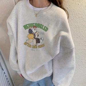 TEMU 여성용 빈티지 코지 루즈핏 풀오버 스웨터 긴팔 블라우스 - H라인 실루엣 라운드넥 겨울 스웨터, 레이어링용, 세탁기 사용 가능 가을 겨울 상의 (캐주얼 스웨터 아님)