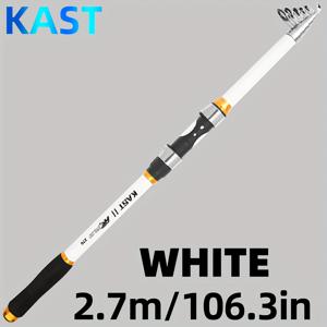 TEMU 초경량 카본 파이버 낚싯대, 접이식 휴대용 - 화이트, 미디엄 액션, 2.7m/106인치-3.6m/141.73인치 확장 길이, 휴대가 편리한 그립, 담수 및 해수용, 사냥 및 낚시용
