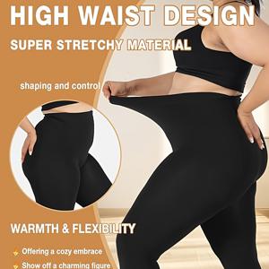 TEMU 여성용 플러스 사이즈 하이웨이스트 150D/90니들 두꺼운 보온 타이츠 - 엉덩이 리프팅 & 불투명 커버리지, 겨울용 보온, 드레스/코스튬 아래 착용 가능, 기계 세탁 가능 (라지 사이즈)