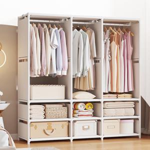 TEMU 조립식 간이 비키니 옷장 수납장 무볼트 행거 모음 멀티 시스템 드레스룸 스탠드 옷장 의류 랙 철제 조립식 가|드레스