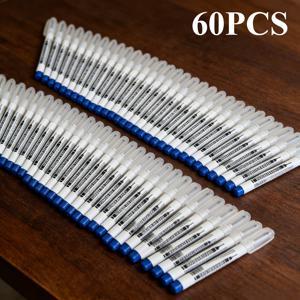 TEMU 60개/세트 얇은 다목적 마커펜, 20mm 깊은 구멍 및 긴 닙, 검정, 흰색, 파랑, 빨강, 초록 다섯 가지 색상, 방수, 금속, 플라스틱, 펀칭펜, 욕실 및 목공 장식용