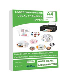 TEMU 10장 워터 슬라이드 데칼 전이 용지 - 레이저 클리어 화이트 투명 인쇄 워터 슬라이드 A4 크기 8.27x11.7 인치 DIY 데칼, 공예, 선물, 데칼 제작 용품, 선물 공예, 생동감 있는 인쇄 품질, 부드러운 텍스처