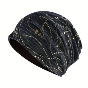 TEMU 여성용 슬루치 비니 모자, 통기성이 좋은 브림리스 여름 캐주얼 얇은 머리 랩 보닛 모자 라마단용 솅 알-아드하용