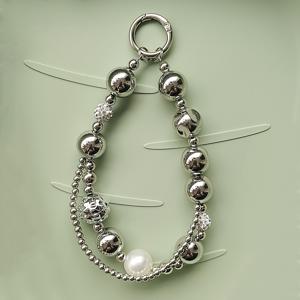 TEMU 소형 진주 운석 손목 스트랩 체인 랜야드, 휴대폰 케이스에 적합한 고급 여신 새 펜던트 모바일 폰 체인