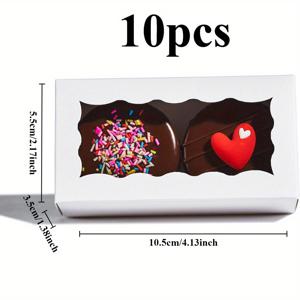 TEMU 10개입 마카롱 상자 | 4.17 x 2.16 x 1.37인치 종이 마카롱 용기, 웨딩, 파티, 미니 페이스트리용 소규모 포장