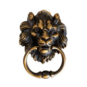 TEMU 사자 머리 문고리 | 대형 걸이형 링 도어 핸들, 앤티크 브론즈 원형 문고리, 의자 등 장식, 광택 금속 엔드