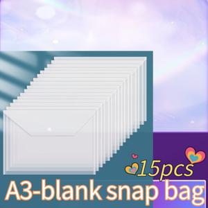 TEMU 15장 A3 투명 폴더 클립, 두꺼운 PP 아트 백, 8K 스케치 페이퍼 앨범 파우치, 학교 및 사무실 사용을 위한 방수 문서 정리 백