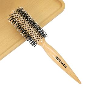 TEMU 프로페셔널 라운드 헤어 컬링 빗 - 로터스 우드 핸들 & ABS 그립, 포인티드 테일 마무리 빗 (컬리 & 스타일링용), 나일론/브리스틀 브러쉬, 내구성 있는 목재 제작, 일반 머리카락에 적합, 홈&살롱 사용, 인체공학적 디자인, 미용 애호가를 위한 완벽한 디탱글잉 브러시
