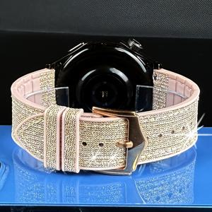 TEMU 7/6/5/4 40mm 44mm 5 Pro 6 Classic, 45mm 47mm 및 화웨이 스마트워치 GT 9 /E Huami에 적합한 20mm 22mm 우아하고 반짝이는 스트랩