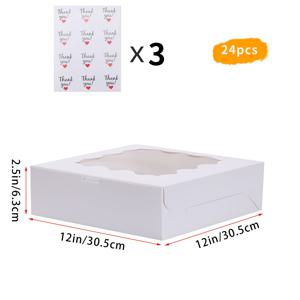 TEMU 창문이 있는 우아한 화이트 박스 - 12x12x2.5