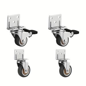 TEMU 4개 1인치 L자형 캐스터, 360° 회전 고무 트롤리 바퀴와 잠금 , 가구, 침대, 꽃대용 금속 프레임, 쉬운 이동을 위한 5홀 위치 지정, 가구 이동성 | 회전 바퀴 | 부드러운 롤링 바퀴, 헤비 듀티 캐스터 바퀴