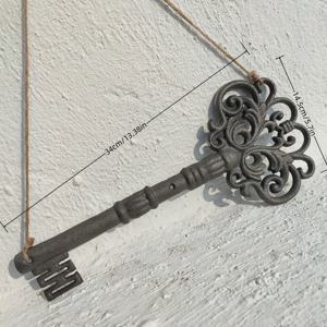 TEMU 영원한 건강, 사랑, 부를 상징하는 벽면, 책상, 벽난로 장식용 대형 주석 열쇠 펜던트 1개, 연인, 가족, 친구에게 좋은 선물