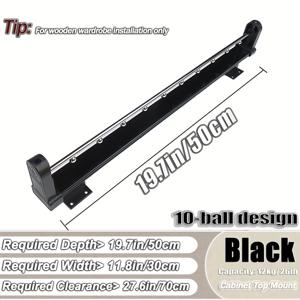 TEMU 1 탑 마운트 조절식 풀아웃 옷장 걸이 | 좁은 캐비닛용 텔레스코픽 공간 절약형 옷장 정리대, 간편한 설치, 페인트 처리된 금속 마감, 천장 마운트