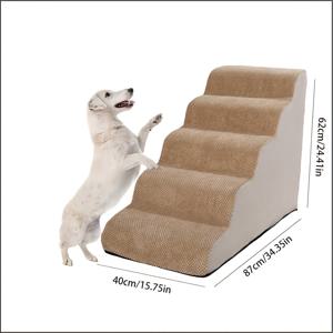 TEMU 2/3/4/5단 애완동물 계단은 소파와 침대에 쉽게 오르도록 도와줍니다. 미끄럼 방지, 내구성이 뛰어난 스펀지 계단은 부드러운 표면으로 쿠션 효과를 주고, 탈부착이 용이하며 세척이 간편합니다. 소형, 중형, 대형 애완동물에게 적합합니다.|소파