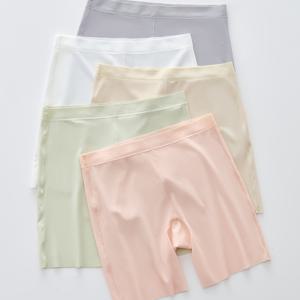 TEMU 미안지 5팩 여아용 편안한 비침방지 고탄력 여름용 얇고 부드러운 통기성 안전 팬티, 자전거 카트 쇼츠, 드레스, 댄스 쇼츠, 키즈 레깅스, 솔리드 컬러 패턴