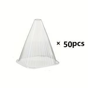 TEMU 50개 재사용 가능한 투명 식물 덮개 - 수직 리브 디자인, 모종 및 식물에 적합, 새, 달팽이, 조개, 곤충 및 서리로부터 사계절 보호 제공, 홈 가드너 필수품