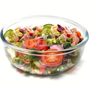 TEMU 6쿼트 대형 유리 믹싱 볼, 투명 대형 샐러드 볼, 주방용 대형 유리 믹싱 볼