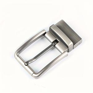 TEMU 남성용 세련된 금속 회전 버클 벨트 - 3.4cm 넓이, 내구성 있는 합금, 조절 가능한 방향, 양면 사용, 쉬운 스위치, 캐주얼 의상에 완벽, 캐주얼 의상 액세서리|현대 벨트 디자인|내구성 있는 벨트 버클, 금속 벨트 버클