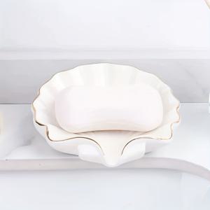 TEMU 1개 세라믹 쉘 비누 받침대, 욕실 싱크대용, 크리스마스 및 휴일 선물로 완벽.
