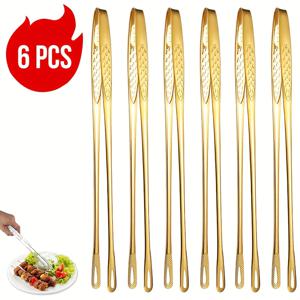 TEMU 3/6pcs, 스테인레스 스틸 긴 손잡이 그릴 클립, 바베큐 클립, 식품 클립, 식사 클립, 딸기 클립, 빵 클립, 우아한 디자인, 미끄럼 방지, 내구성, 주방 요리 도구, 야외 바베큐/캠핑/가족/뷔페/파티에 완벽