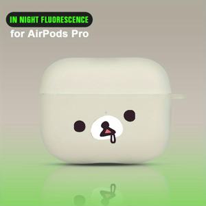 TEMU 귀엽한 곰 디자인의 발광형 이어폰 케이스 - 에어팟 4/3/2/Pro 2와 호환 가능, 내구성 있는 실리콘 보호 커버, 친구, 가족, 여자 친구, 남자 친구에게 완벽한 선물, 에어팟용 귀여운 케이스, 재미있는 액세서리, 부드러운 마감