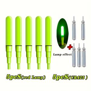 TEMU 3/5개 야간 낚싯대 라이트 낚시 도구 야간 낚시 발광 낚싯대 팁 라이트 CR425 배터리 포함|낚시대