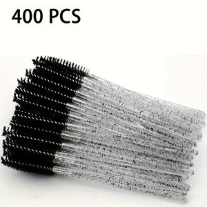 TEMU 200/400개 일회용 속눈썹 & 눈썹 브러쉬 - 유연한 나일론 브리스틀 듀얼 퍼포즈 마스카라 왁스, 전문가 및 홈 메이크업용 - 살롱, 파티, 데일리 사용 (200/400개), 메이크업 브러쉬, 슬릭 디자인, 부드러운 발림, 뷰티 애호가를 위한 필수품
