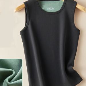 TEMU 새로운 호주산 남성용 보온 두꺼운 안감 조끼 가을 겨울 방한 베이스 레이어 상의|민소매