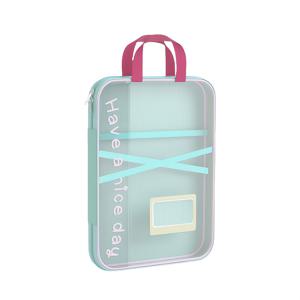 TEMU A4 문서 폴더, L자형 대형 개방형 그라데이션 메쉬 파일 슬리브, 네 겹 분류 정리함, 대학원 입시 및 사무용품 보관 문구 세트, 아코디언 백 호환, 손잡이 휴대용 파일 가방 - 학생 숙제 및 시험지 보관 파우치 | 디자인 | 투명 창 파일 정리함 | 사계절 사용 가능한 보관 파우치|포카바인더