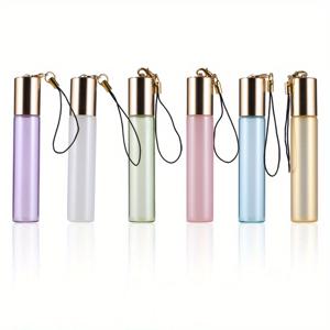 TEMU 휴대용 향수 에센셜 오일 롤온 병 6개 세트, 10ml 유리 튜브, 5ml 진주 펜던트 병 (골드 캡 포함)