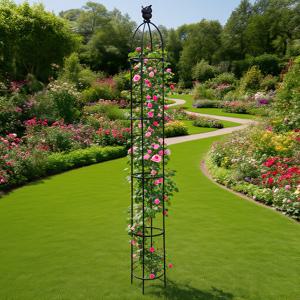 TEMU 올빼미 장식 스타일 식물 지지대 유리섬유 식물 격자 유럽 디자인 링 분할 및 꽃 스탠드 실내외 정원용 장미 및 덩굴식물 격자 무료 4개 식물 홀더