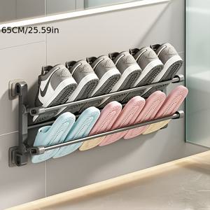 TEMU 슬리퍼 랙, 벽걸이 신발 랙 욕실 주방용 슬리퍼 행거, 문걸이 신발 정리대, 문걸이 신발 랙, 신발 보관 랙, 소형 신발 랙 1개 세트, 홈 데코, 편리한 수납, 욕실 정리,주방 보관, 랙,공간 절약형 디자인,고품질 옷걸이,내구성 있는 플라스틱,슬리퍼 홀더,깔끔한 집,아파트 생활