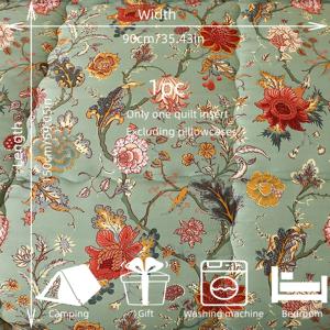 TEMU 딸기 꽃무늬 따뜻한 양털으로 만들어진 두꺼운 싱글 담요입니다. 산뜻한 민트 그린 바탕에 꽃무늬 프린트가 돋보이며, 빈티지하고 로맨틱한 분위기를 풍깁니다. 밝은 회색 플러시 원단으로 완성됩니다.