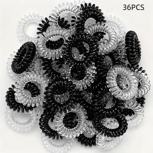 TEMU 36개입 신상 폰라인 머리끈, 산뜻하고 다재다능한 헤어 액세서리, 흔적 없는 머리끈, 푹신한 머리 스타일을 위한 얇은 탄성 헤어 로프