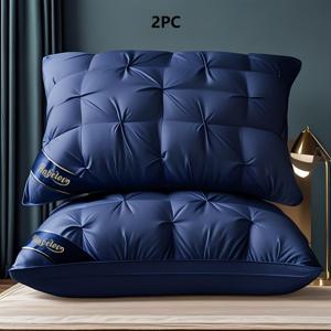 TEMU 럭셔리 호텔 퀄리티 킹 사이즈 침대 베개, 저자극 폴리에스터 커버, 소프트 다운 대체 충전재, 등, 옆, 배 자는 사람에게 적합, 깊은 수면 및 목 지지를 위한 인체공학적 디자인|베개커버|이불|목베개