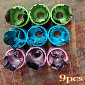 TEMU 9개 과일 커팅 몰드, 꽃무늬 몰드, 야채 커팅 몰드, 스테인리스 스틸 쿠키 커터