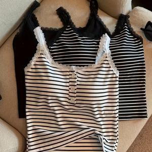 TEMU 13세에서 16세 사이의 여아용으로 적합한, 내장형 탈착 불가능 패딩이 있는 레이스 장식 버튼 캐미솔 3벌 세트, 십대용