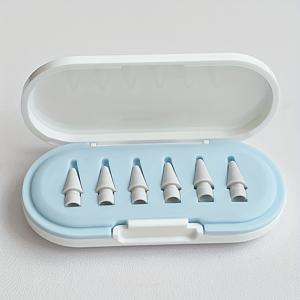 TEMU 6개의 펜촉, 1개의 보관함 - Apple Pencil (1세대/2세대 & Pro)용 범용 교체용 펜촉, 고감도, 정밀 팁 및 보관 케이스 포함