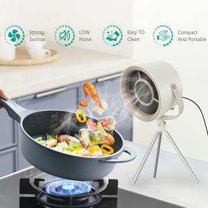 TEMU 교체 가능한 필터가 있는 휴대용 쿡커 후드 | 3단 속도 추출 팬이 있는 데스크탑 추출 후드, BBQ, 요리, 핫팟용 주방 통풍기, USB 전원