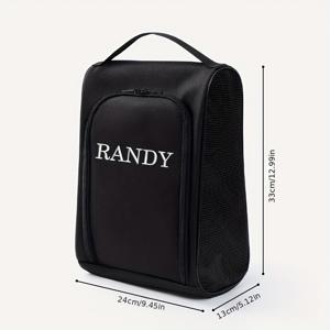 TEMU 개인 맞춤 휴대용 여행용 신발 보관함 - 이름 자수 가능, 통기성 메시 디자인, 가볍고 내구성 좋은 소재, 출장 및 캐주얼 복장에 적합, 신발 정리함, 전문가용 여행 장비