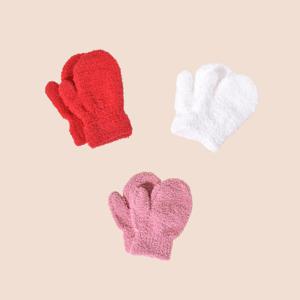 TEMU 가을, 겨울용 두꺼운 산호 양털 미튼 3켤레, 아기 및 유아용 따뜻한 장갑, 물고기 물어뜯기 및 스크래치 방지 장갑, 일상적인 캐주얼 복장 및 출퇴근 및 외출 시 따뜻하게 유지하기에 적합