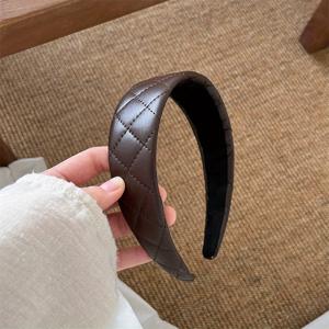 TEMU 1개 빈티지 PU 가죽 로마스 헤어밴드 여성용 - 와이드 헤어 스퀘어 디자인, 레트로 헤어 액세서리, 높은 헤어라인, 웨딩, 파티, 일상용 (단색, 내구성 & 편안함)|머리띠