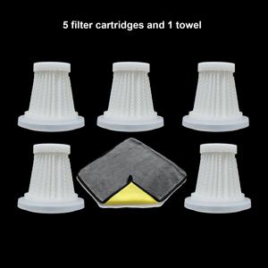 TEMU 세탁 가능한 HEPA 필터 5개, 무선 핸드헬드 차량용 진공청소기용. 재사용 가능한 필터 , 휴대용 진공청소기 필터 교체 세트: 사용자 교체 가능한 필터가 있는 휴대용 핸드헬드 진공청소기용으로 설계됨